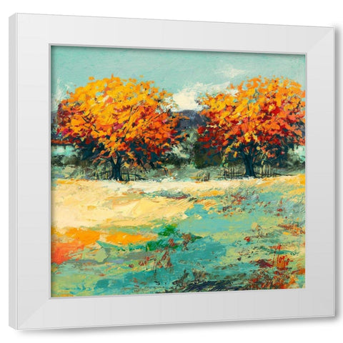 Campagna in estate II White Modern Wood Framed Art Print by Florio, Luigi