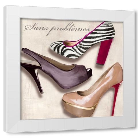 Sans problemes White Modern Wood Framed Art Print by Clair, Michelle