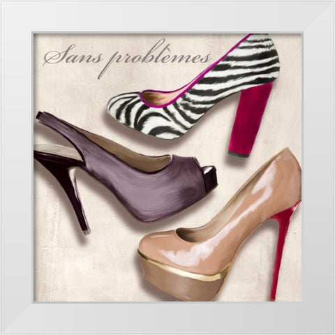 Sans problemes White Modern Wood Framed Art Print by Clair, Michelle