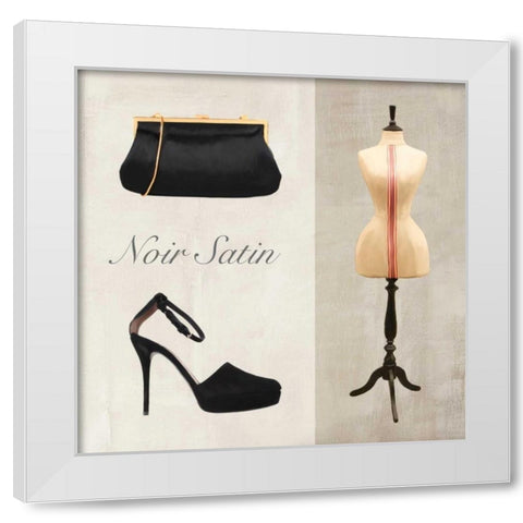Noir Satin White Modern Wood Framed Art Print by Clair, Michelle