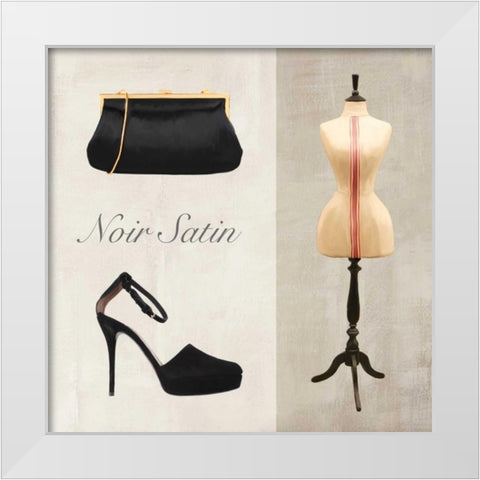 Noir Satin White Modern Wood Framed Art Print by Clair, Michelle