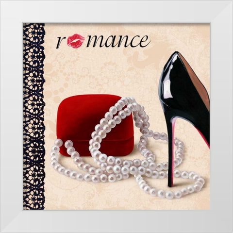 Romance White Modern Wood Framed Art Print by Clair, Michelle
