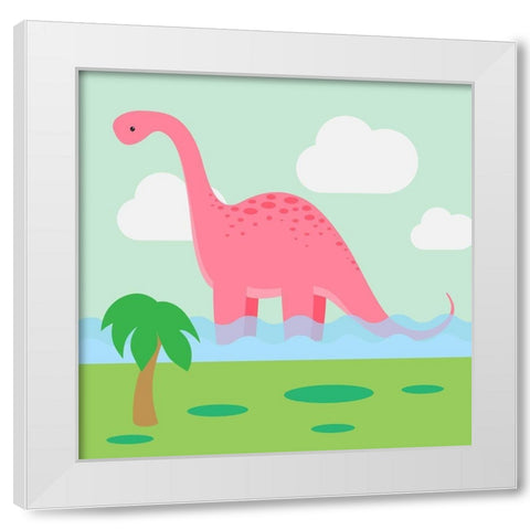 Lil Bronto White Modern Wood Framed Art Print by Malia, Rodrigues