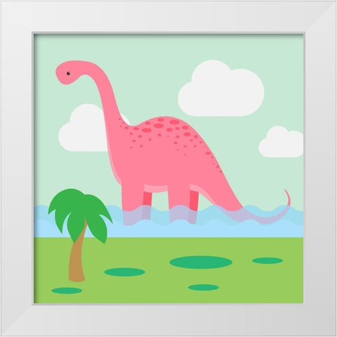 Lil Bronto White Modern Wood Framed Art Print by Malia, Rodrigues