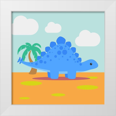 Lil Stego White Modern Wood Framed Art Print by Malia, Rodrigues
