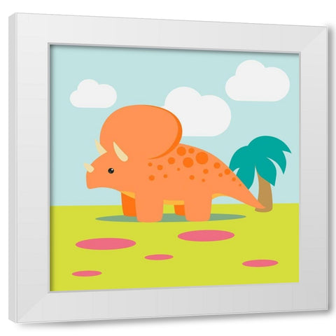 Lil Trixie White Modern Wood Framed Art Print by Malia, Rodrigues