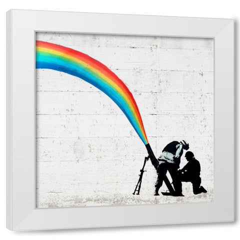 Color Soldiers White Modern Wood Framed Art Print by Masterfunk Collective