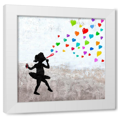 Love Bubbles (detail) White Modern Wood Framed Art Print by Masterfunk Collective