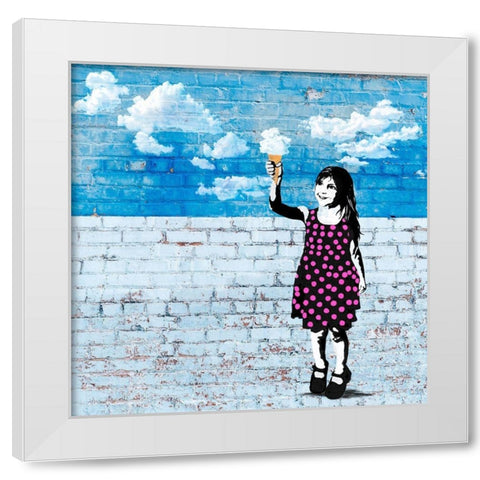 Sky Cream White Modern Wood Framed Art Print by Masterfunk Collective