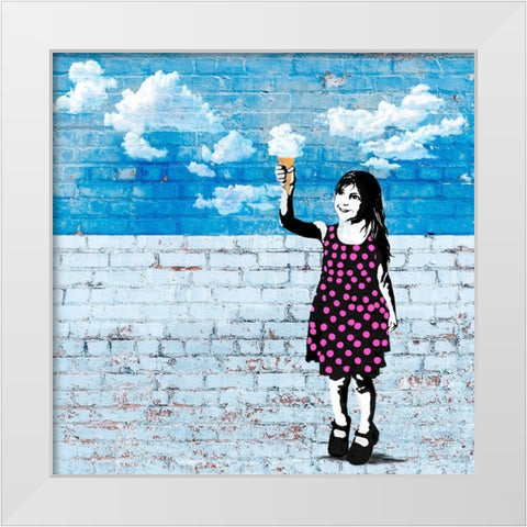 Sky Cream White Modern Wood Framed Art Print by Masterfunk Collective