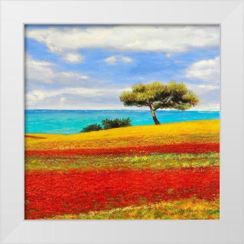 Mediterraneo II White Modern Wood Framed Art Print by Angelo, Masera
