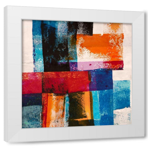 Colors in Space II White Modern Wood Framed Art Print by Navarro, Manuel