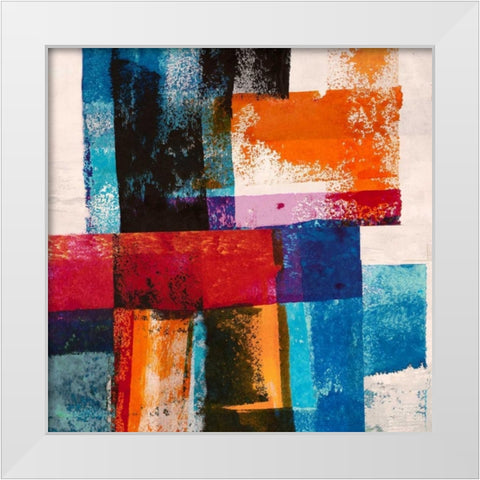 Colors in Space II White Modern Wood Framed Art Print by Navarro, Manuel