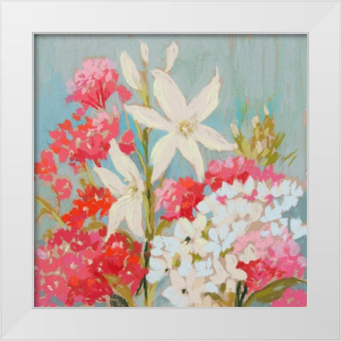 Softly Swaying I White Modern Wood Framed Art Print by Whatmore, Nel