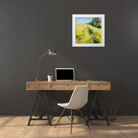 Fields of Gold White Modern Wood Framed Art Print by Whatmore, Nel