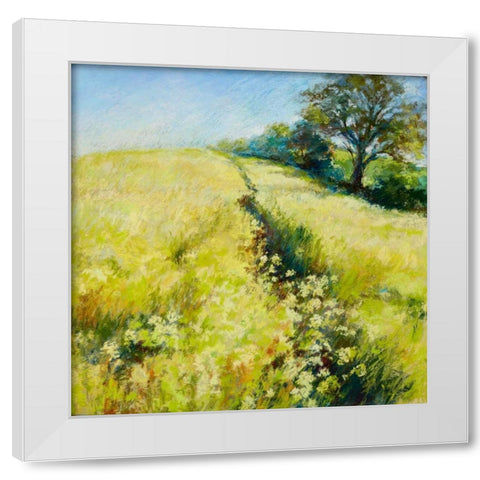 Fields of Gold White Modern Wood Framed Art Print by Whatmore, Nel