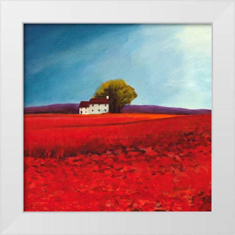 Field of poppies White Modern Wood Framed Art Print by Bloom, Philip