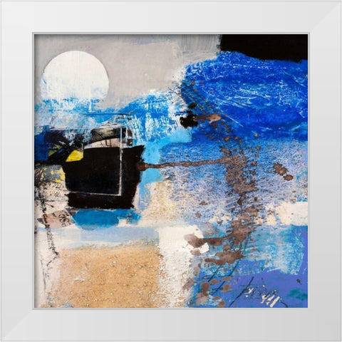 Moonlight (detail) White Modern Wood Framed Art Print by Pima, Arthur