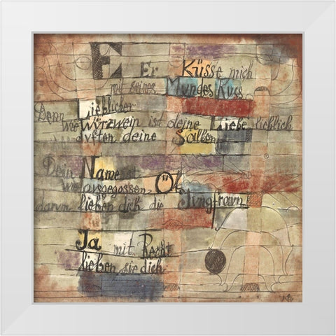 Version II (From the Song of Songs) White Modern Wood Framed Art Print by Paul, Klee