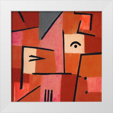 Beware of Red White Modern Wood Framed Art Print by Klee , Paul