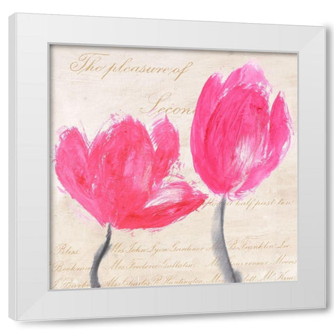 Classic Tulips I White Modern Wood Framed Art Print by Muriel, Phelipau