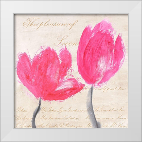 Classic Tulips I White Modern Wood Framed Art Print by Muriel, Phelipau