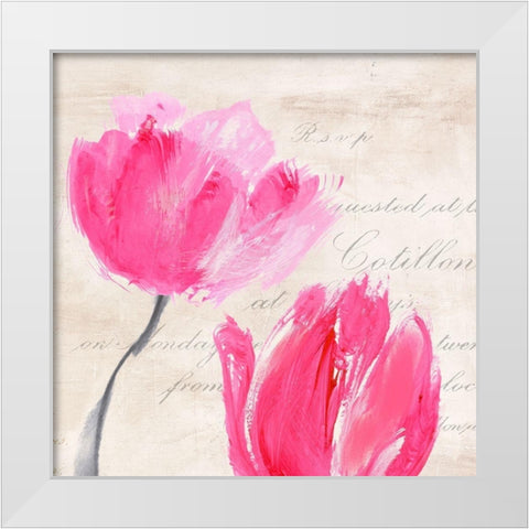 Classic Tulips II White Modern Wood Framed Art Print by Muriel, Phelipau