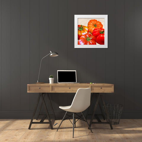 Tomatoes White Modern Wood Framed Art Print by Barbieri, Remo