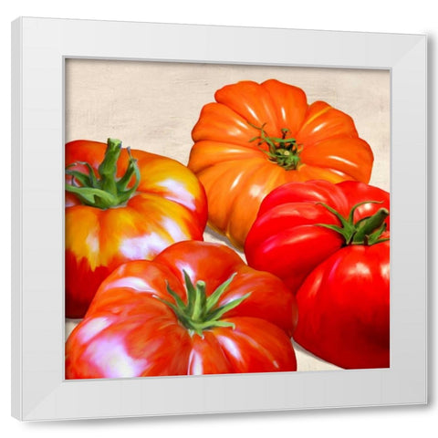 Tomatoes White Modern Wood Framed Art Print by Barbieri, Remo