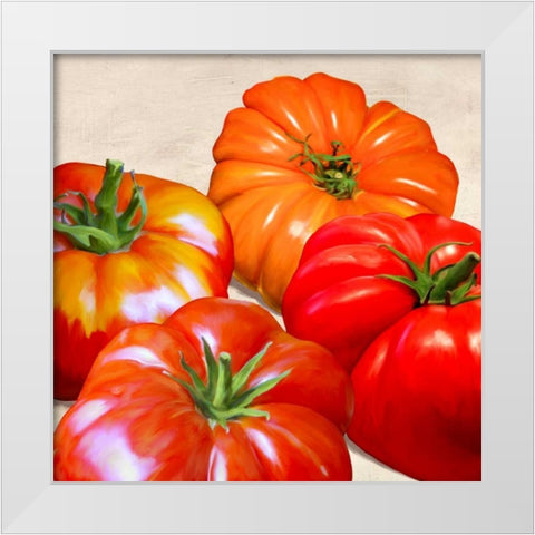 Tomatoes White Modern Wood Framed Art Print by Barbieri, Remo