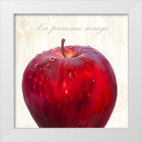 La pomme rouge White Modern Wood Framed Art Print by Remo, Barbieri