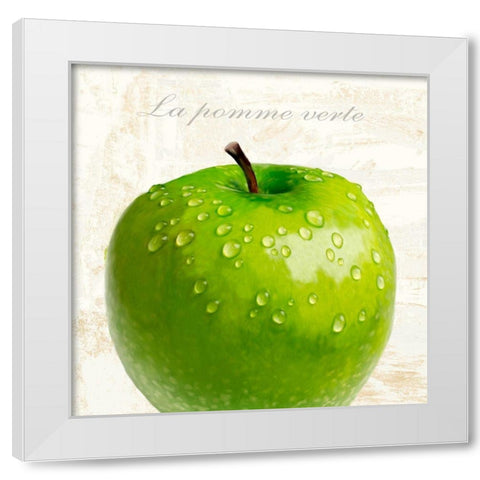 La pomme vert White Modern Wood Framed Art Print by Remo, Barbieri