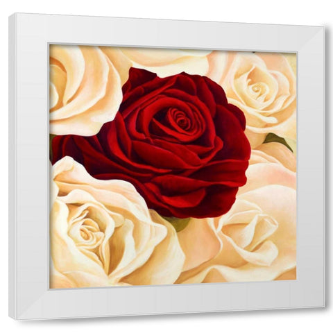 Rose composition White Modern Wood Framed Art Print by Biffi, Serena