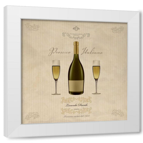 Prosecco Italiano White Modern Wood Framed Art Print by Ferrari, Sandro
