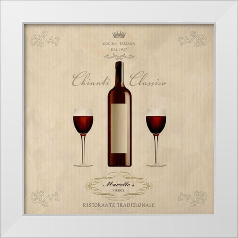 Chianti Classico White Modern Wood Framed Art Print by Ferrari, Sandro