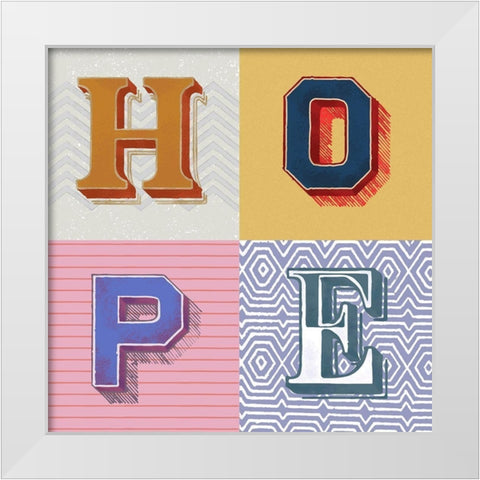 Hope White Modern Wood Framed Art Print by Steven, Hill