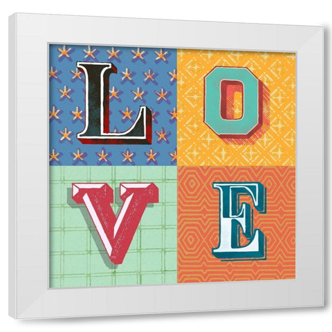 Love White Modern Wood Framed Art Print by Steven, Hill