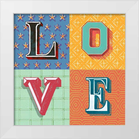 Love White Modern Wood Framed Art Print by Steven, Hill