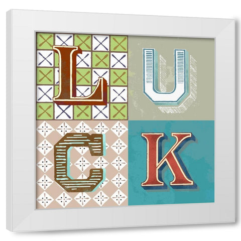 Luck White Modern Wood Framed Art Print by Steven, Hill