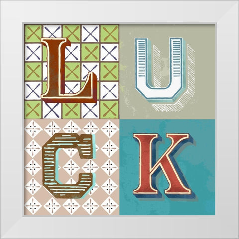 Luck White Modern Wood Framed Art Print by Steven, Hill