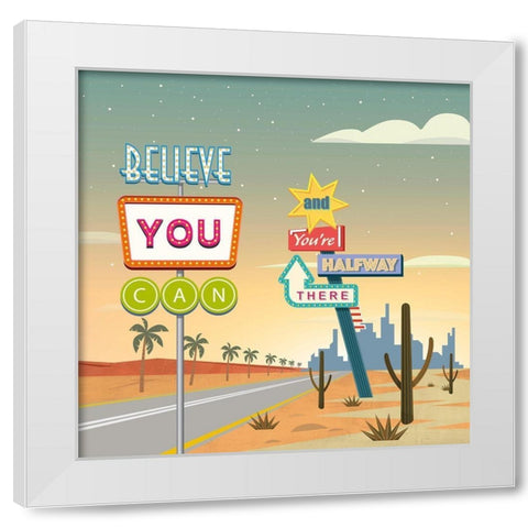 Believe you can...(detail II) White Modern Wood Framed Art Print by Steven, Hill