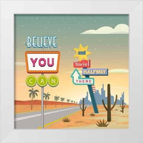 Believe you can...(detail II) White Modern Wood Framed Art Print by Steven, Hill