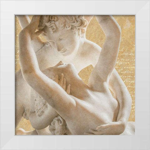 Endless Love (Cupid And Psyche) White Modern Wood Framed Art Print by Hill, Steven