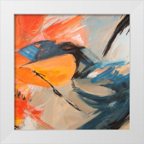 Oranges and Blues (detail) White Modern Wood Framed Art Print by Jim, Stone