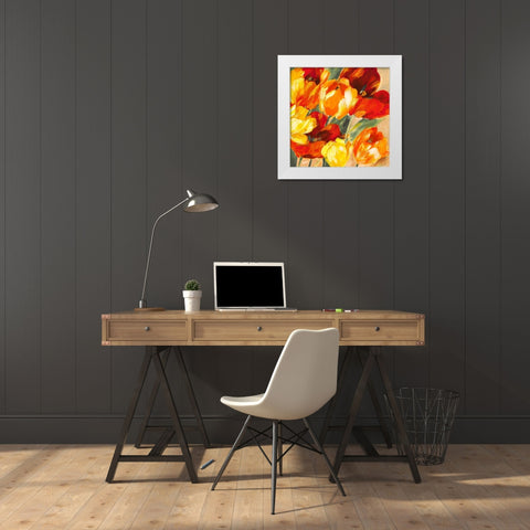 Tulips in the Sun II White Modern Wood Framed Art Print by Stone, Jim