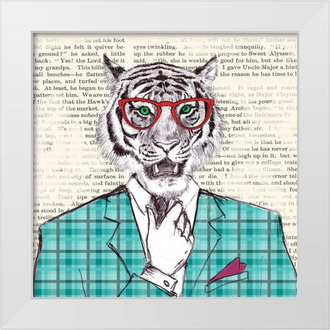 Loverboy (detail) White Modern Wood Framed Art Print by Matt, Spencer