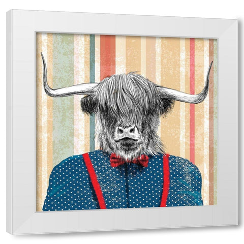 Rough Guy (detail) White Modern Wood Framed Art Print by Spencer, Matt