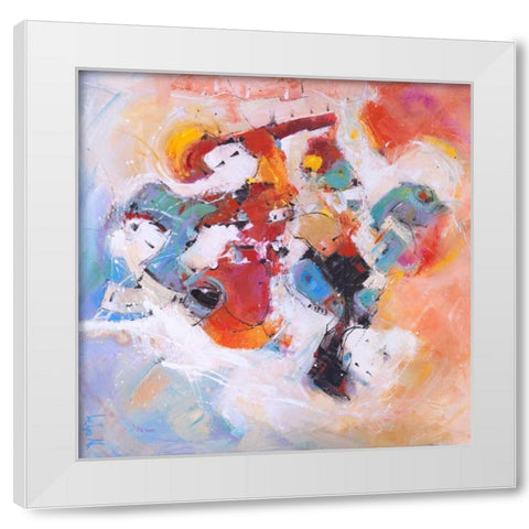 Il pennello girava vorticosamente White Modern Wood Framed Art Print by Marzari, Tebo