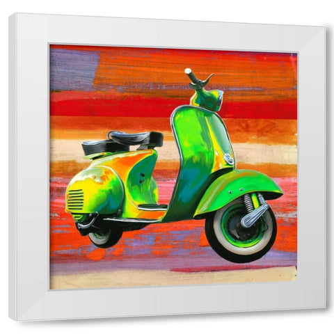 Pop Scooter I White Modern Wood Framed Art Print by Rizzardi, Teo