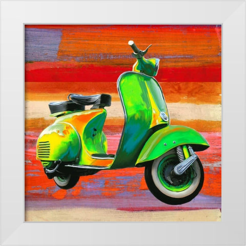 Pop Scooter I White Modern Wood Framed Art Print by Rizzardi, Teo